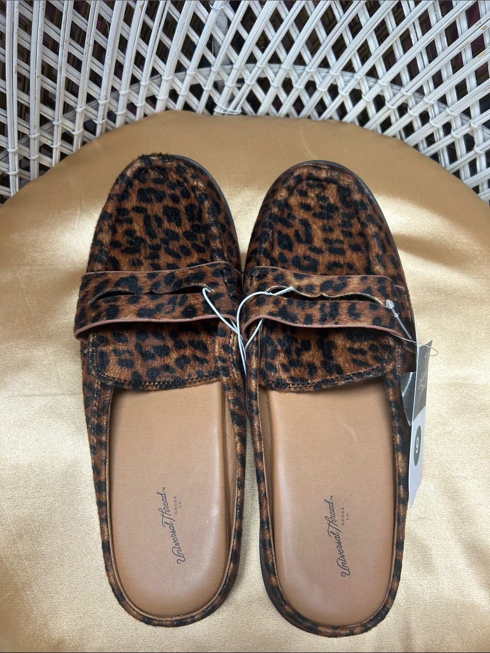 Universal Thread Leopard-Print Faux Fur Loafer Mules in Brown and Black